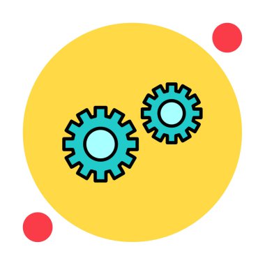 Gears'ı web simgesi, vektör çizim 