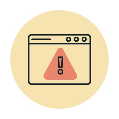 Basit Web Uyarı simgesi, vektör illüstrasyonu