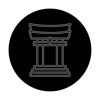 Japonya geleneksel Torii Kapısı simgesi, basit stil