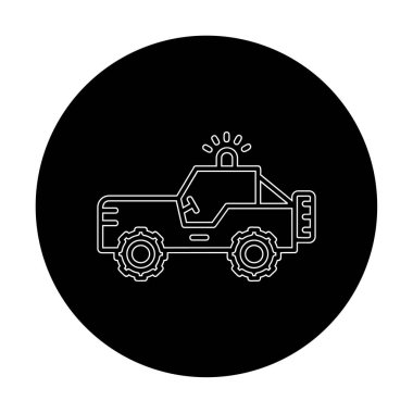 Askeri Jeep Simgesi, Vektör İllüstrasyonu