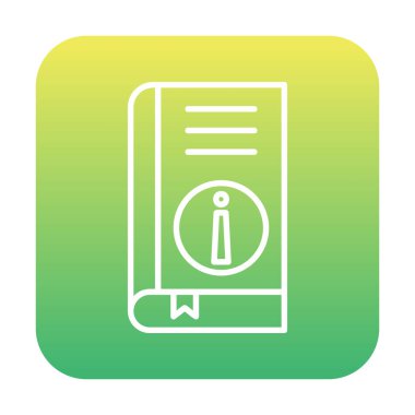 Basit Kitap Bilgileri simgesi, vektör illüstrasyonu