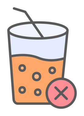 Meyve suyu işareti yok. Web simgesi basit illüstrasyon 