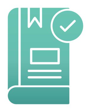  Kitap Denetimi İşaretleme simgesi, vektör illüstrasyonu   