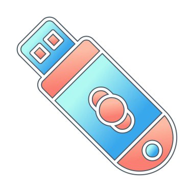 usb flash disk simgesinin vektör çizimi 