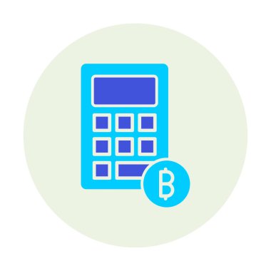 Şifreleme para birimi hesap makinesi web simgesi basit illüstrasyon