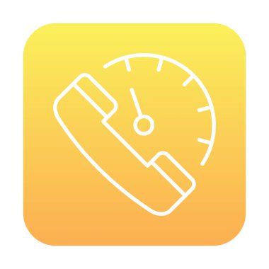 Basit 24 Saat Telefon Desteği simgesi, vektör illüstrasyonu