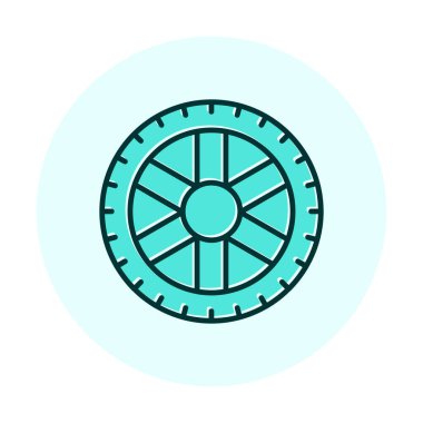 Lastik yassı vektör simgesi beyaz arkaplanda izole edildi