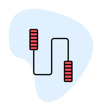 İp sporu ikonunu atlıyorum. Vektör illüstrasyonu 