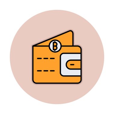 Basit Dijital Cüzdan simgesi, vektör illüstrasyonu