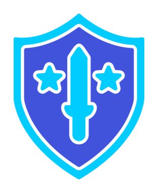 Kılıç vektör ağ simgesine sahip Askeri Kalkan, vektör illüstrasyonu 