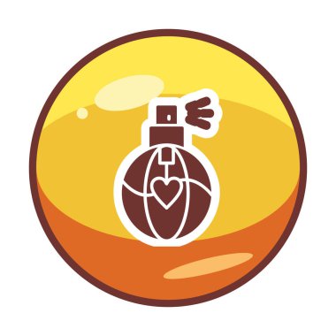 Kalp şekli simgesi olan parfüm şişesi 