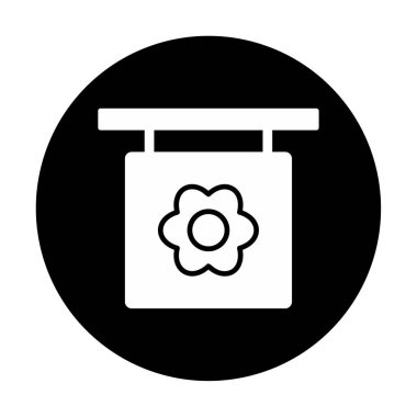 Basit çiçek simgesi, vektör illüstrasyonu