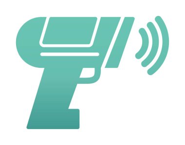 Basit barkod tarayıcı simgesi, vektör illüstrasyonu