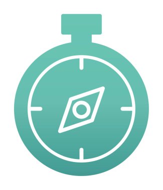  düz pusula ikon vektör çizimi