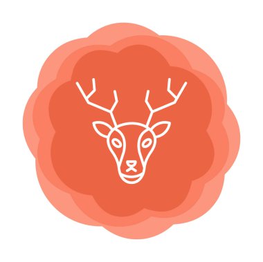 Geyik. Web simgesi basit illüstrasyon