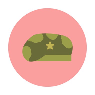 Askeri Şapka ikon vektör illüstrasyonu