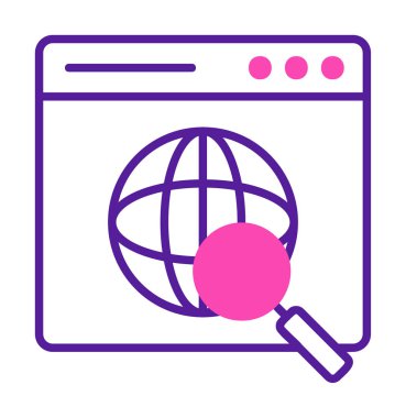 Web tarayıcı simgesi, vektör illüstrasyonu basit tasarım