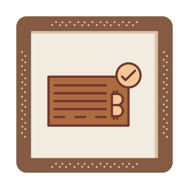 Bank Check web simgesi, vektör illüstrasyonu 