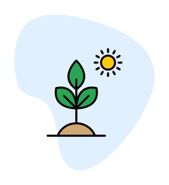 Biyoloji Bitki ana hatları simgesi beyaz arkaplanda izole edildi