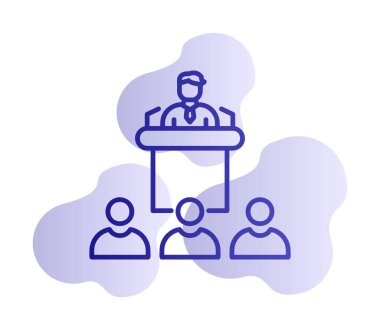 Basit Konferans simgesi, vektör illüstrasyonu