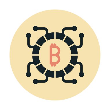 Basit bitcoin simgesi, vektör illüstrasyonu