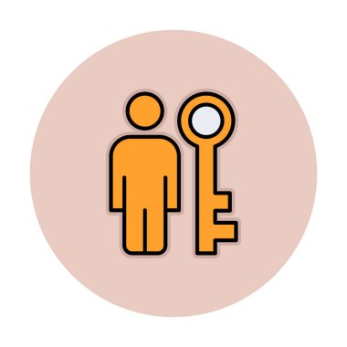 anahtar kişi ikon vektör illüstrasyonu