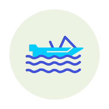 Basit Motorboat simgesi, vektör illüstrasyonu