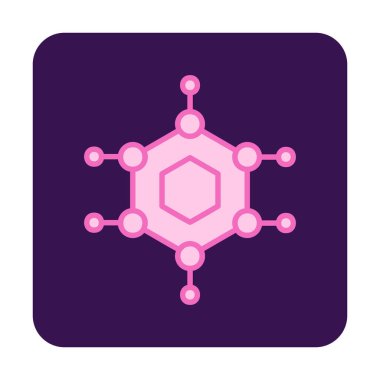 Basit Nanoteknoloji simgesi, vektör illüstrasyonu