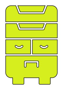 çekmeceler düz simge, vektör çizimi ile klozet 