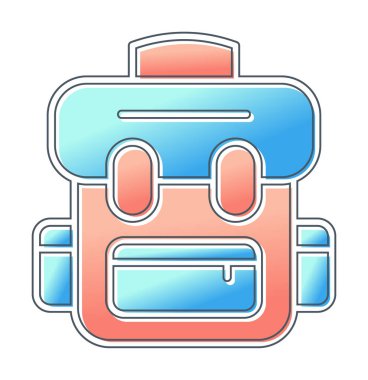 sırt çantası simgesi vektör illüstrasyonu