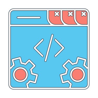 Basit programlama kodu optimizasyon simgesi, vektör illüstrasyonu