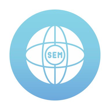 Basit düz küre ve Sem simgesi illüstrasyonu