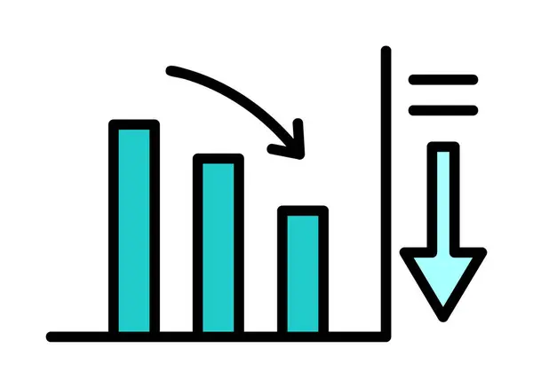 Simple Diminuer Icône Graphique Illustration Vectorielle