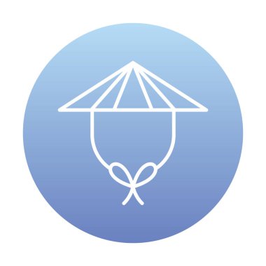 Çin Şapkası web simgesi, vektör illüstrasyonu 