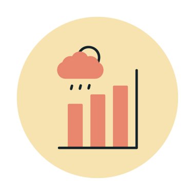 Basit yağmur bulutu ve Grafik simgesi, vektör illüstrasyonu