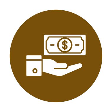 Dolar el simgesi vektör illüstrasyonunda