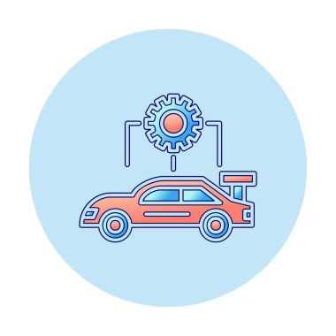 Araba servisi ikon vektör çizimi. Otomobil Yapılandırması             