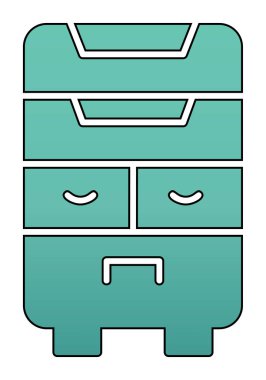 çekmeceler düz simge, vektör çizimi ile klozet 