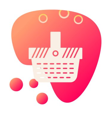 piknik sepeti web simgesi, vektör illüstrasyonu 