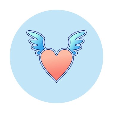 Melek Kalbi ikonu, vektör illüstrasyonu 