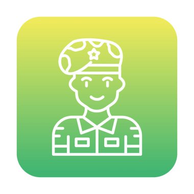 asker web simgesi, vektör illüstrasyonu 