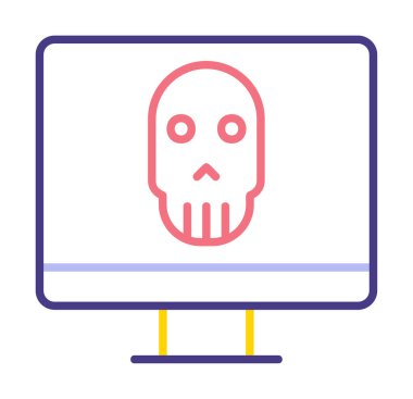 Ölü Bilgisayar Ekran simgesi, vektör illüstrasyonu 