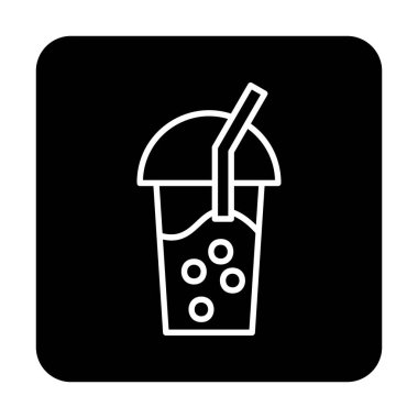 Kabarcık Çay ikonu vektör illüstrasyonu