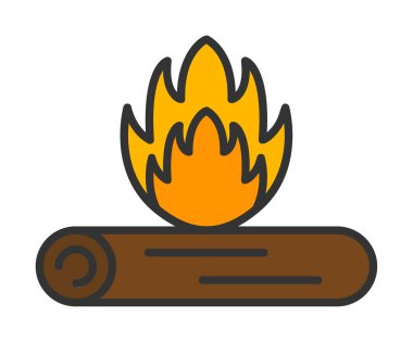 Basit şenlik ateşi simgesi, vektör illüstrasyonu