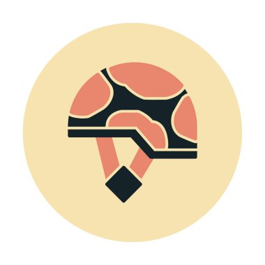 Askeri miğfer vektör renk çizgisi simgesi