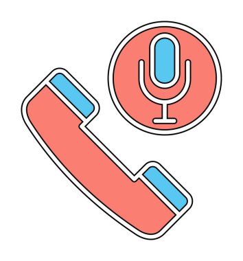 Basit Arama Kaydı simgesi, vektör illüstrasyonu