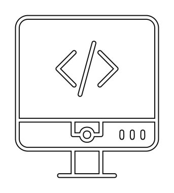 Kodlama. Web simgesi basit illüstrasyon                  