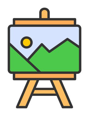 Renk simgesi boyanıyor, vektör illüstrasyonu