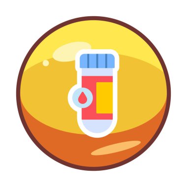 Kan testi tüpü ana hat vektör simgesi. Laboratuvar test sembolü, logo illüstrasyonu.