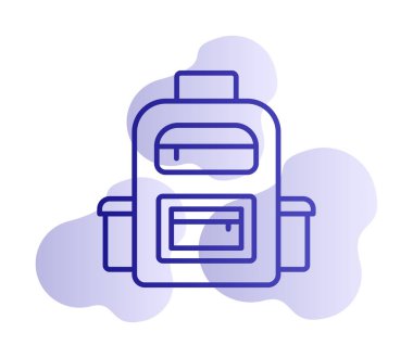 Sırt çantası düz simge vektör çizimi